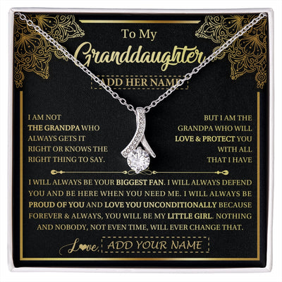 Alluring Beauty Necklace 14K White Gold Finish | 1 | Personalized To My Granddaughter Necklace From Grandpa Your Biggest Fan Birthday Gifts For Granddaughter Gifts Christmas Jewelry Custom Gift Box Message Card | siriusteestore.myshopify