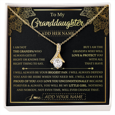 Alluring Beauty Necklace 18K Yellow Gold Finish | 1 | Personalized To My Granddaughter Necklace From Grandpa Your Biggest Fan Birthday Gifts For Granddaughter Gifts Christmas Jewelry Custom Gift Box Message Card | siriusteestore.myshopify