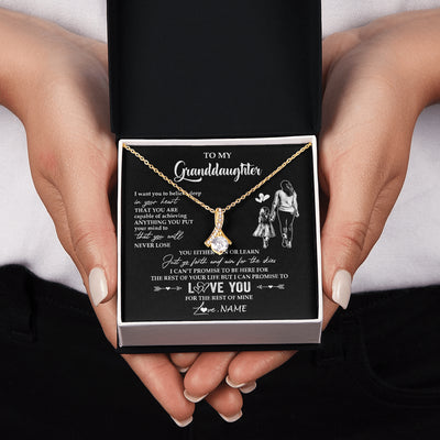 Alluring Beauty Necklace 18K Yellow Gold Finish | 2 | Personalized To My Granddaughter Necklace You Will Never Lose From Grandma Gigi Granddaughter Birthday Gifts Christmas Customized Gift Box Message Card | siriusteestore