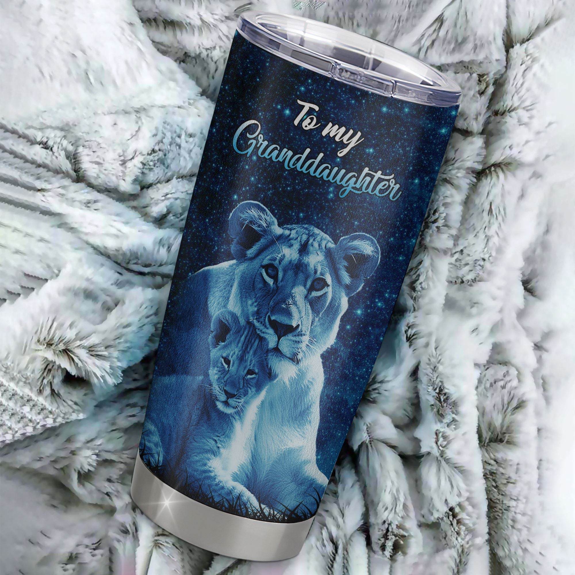 Personalized To My Granddaughter Tumbler From Grandma Gigi Stainless Steel Cup This Old Lion Love You Granddaughter Birthday Graduation Christmas Travel Mug | siriusteestore