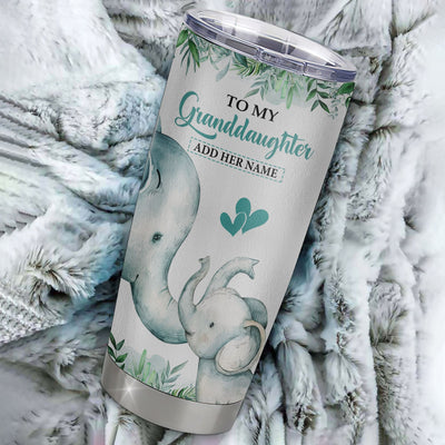 Personalized To My Granddaughter Tumbler From Grandma Grandpa You Will Never Lose Elephant Granddaughter Birthday Gifts Christmas Custom Stainless Steel Cup Travel Mug | siriusteestore