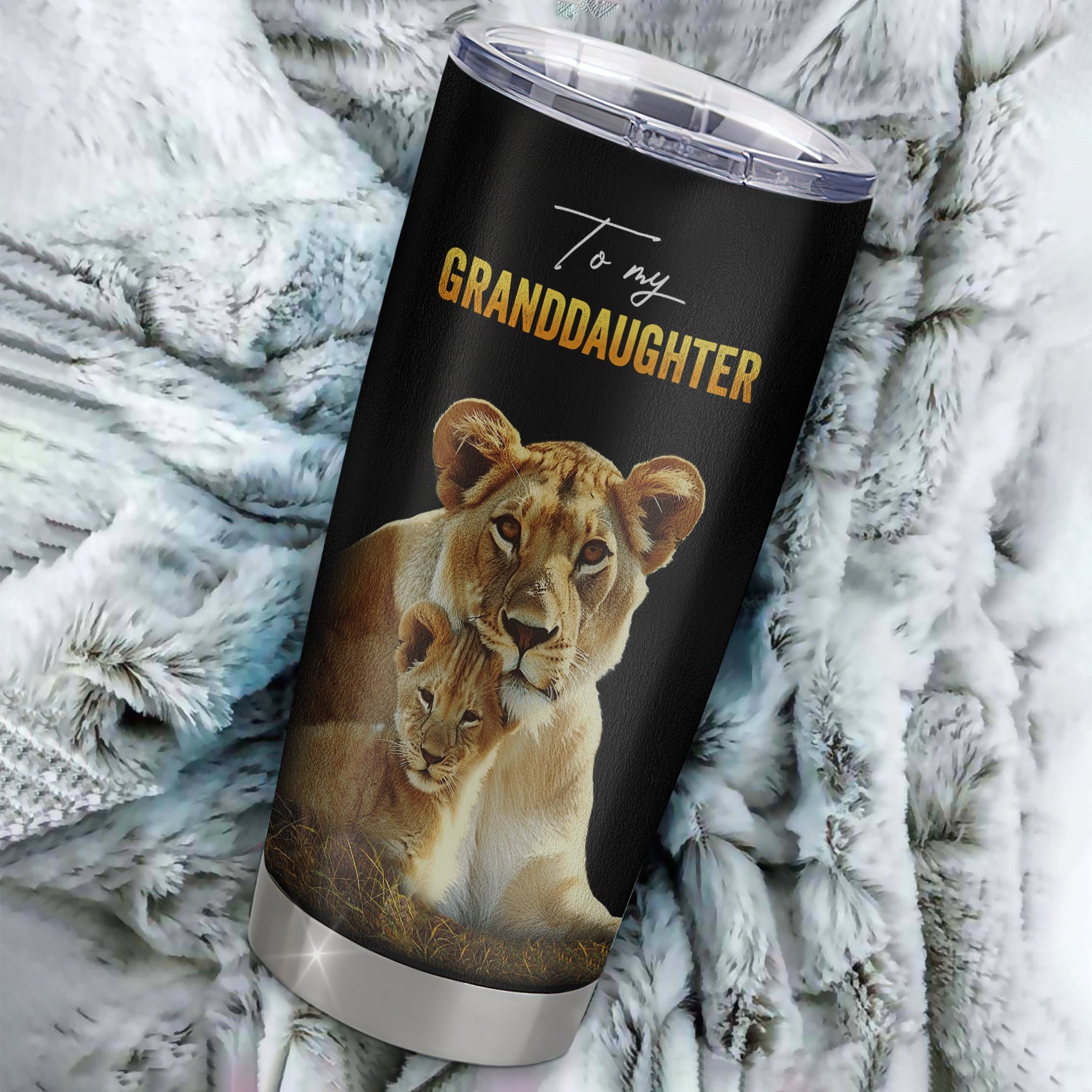 Personalized To My Granddaughter Tumbler From Grandma Nana Stainless Steel Cup Lion My Only Wish For You Granddaughter Birthday Christmas Travel Mug | siriusteestore
