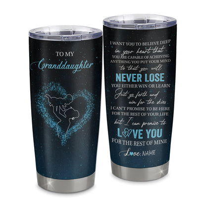 Personalized To My Granddaughter Tumbler From Grandma Nana Stainless Steel Cup Promise To Love You Granddaughter Birthday Christmas Travel Mug | siriusteestore