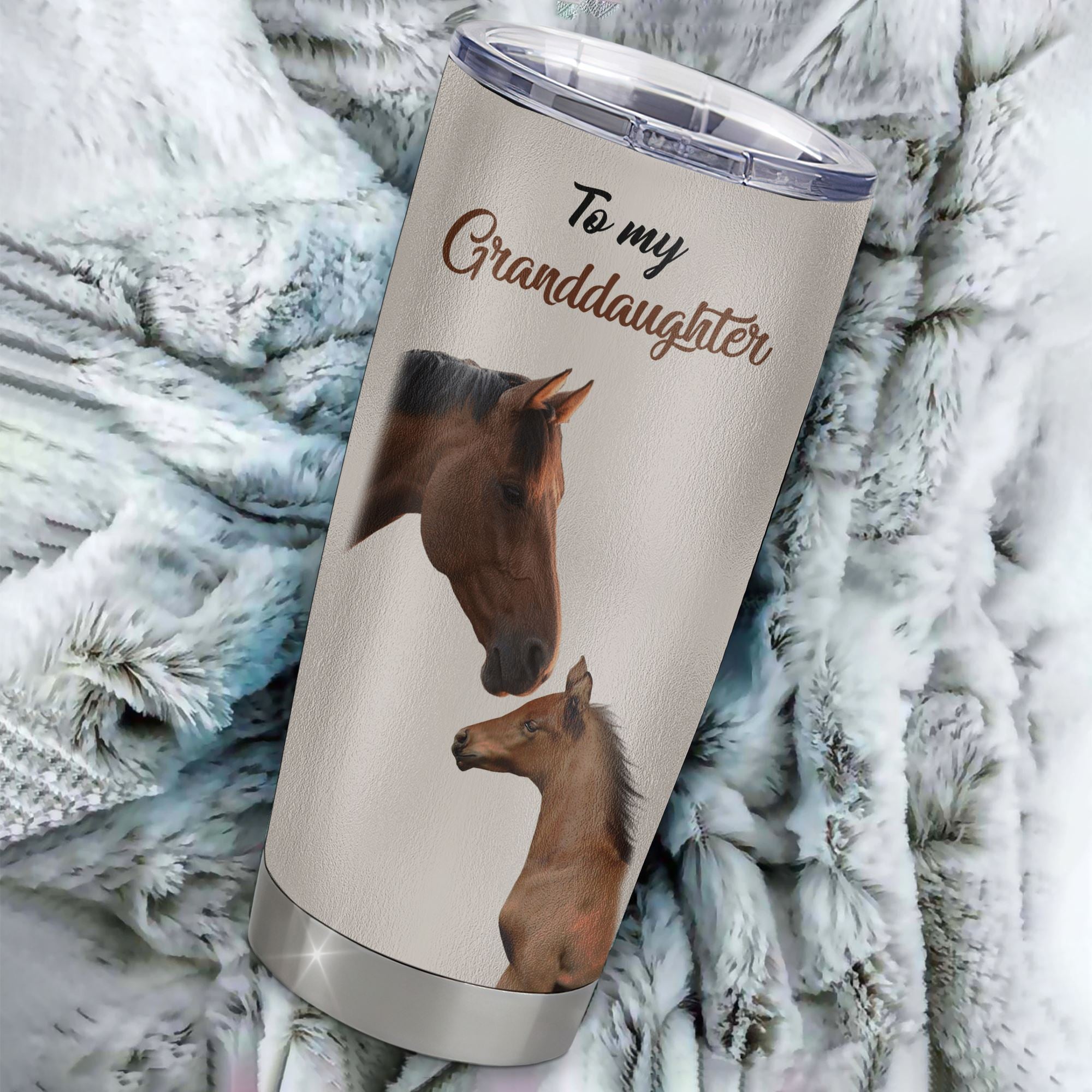 Personalized To My Granddaughter Tumbler From Grandma Nana Stainless Steel Cup This Old Horse Love You Granddaughter Birthday Graduation Christmas Travel Mug | siriusteestore