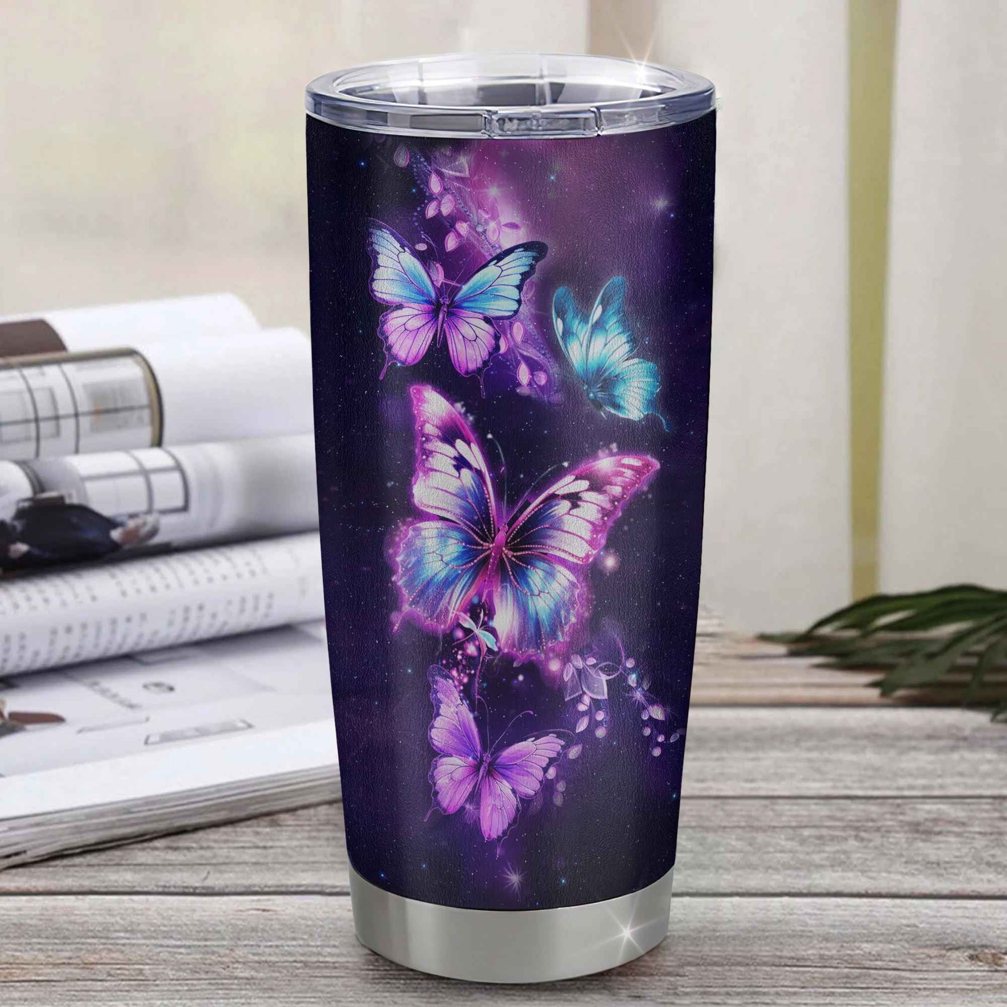 Personalized To My Granddaughter Tumbler From Grandma Papa Stainless Steel Never Forget That I Love You Butterfly Granddaughter Birthday Christmas Travel Mug | siriusteestore
