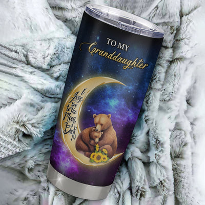 Personalized To My Granddaughter Tumbler From Grandma Positive Energy Encourage Brave Little Bear Granddaughter Birthday Gifts Graduation Christmas Custom Travel Mug | siriusteestore