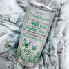 Personalized To My Granddaughter Tumbler From Grandma Stainless Steel Butterfly Laugh Love Live Granddaughter Birthday Motivational Quote Christmas Travel Mug | siriusteestore
