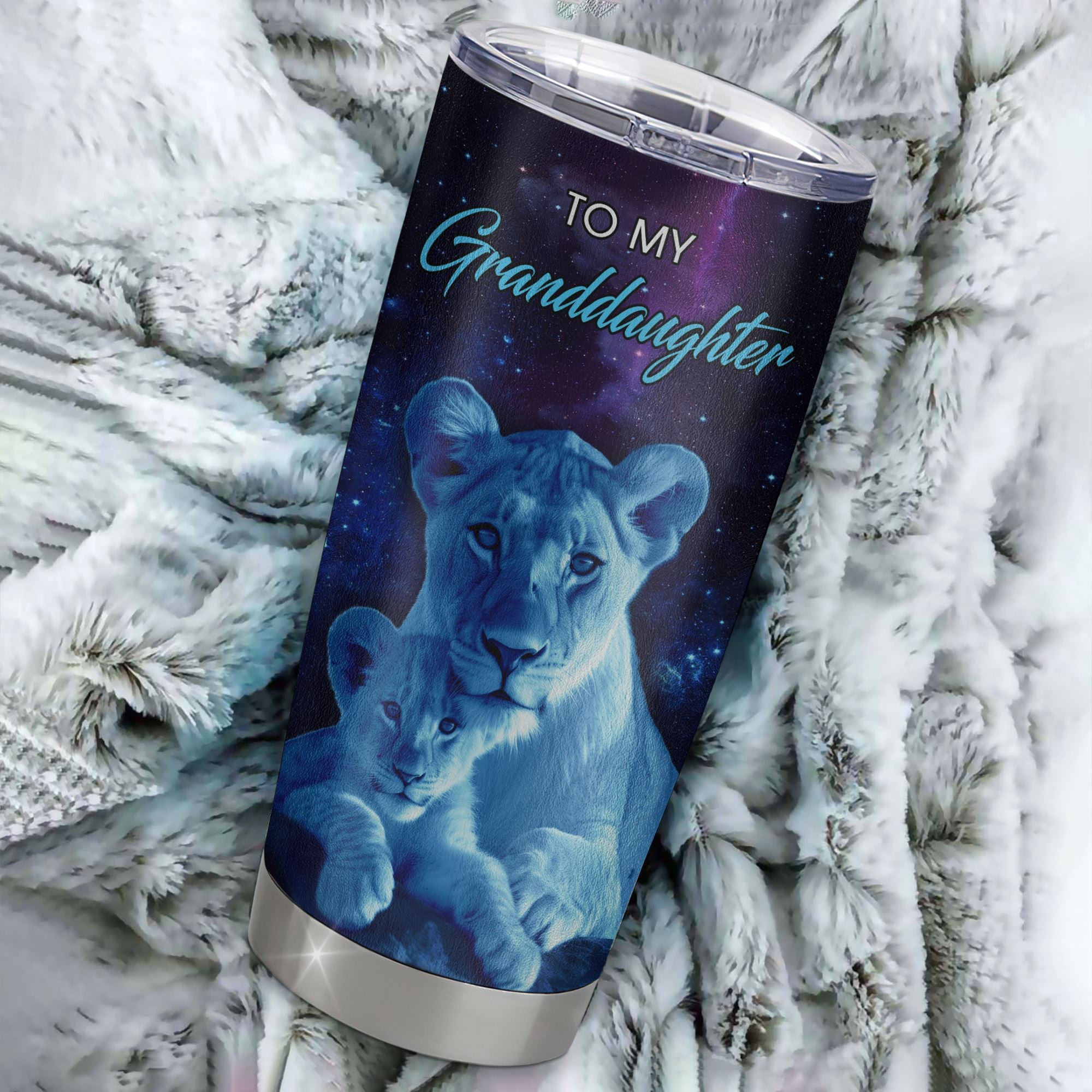 Personalized To My Granddaughter Tumbler From Grandma Stainless Steel Cup Sometimes It's Hard Lion Granddaughter Gift Birthday Graduation Christmas Custom Travel Mug | siriusteestore