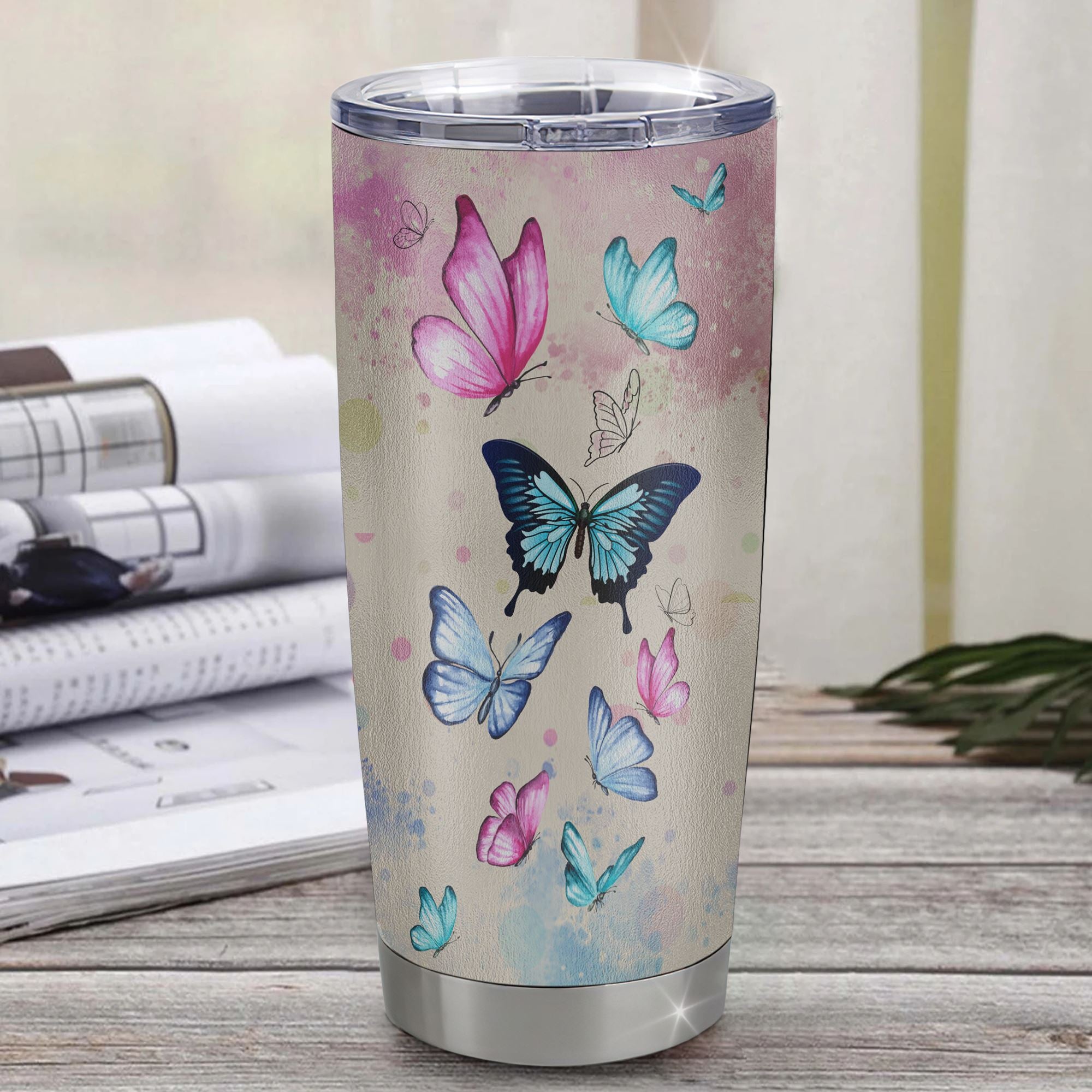 Personalized To My Granddaughter Tumbler From Grandma Stainless Steel I Didn't Give You The Gift Of Life Butterfly Granddaughter Birthday Christmas Travel Mug | siriusteestore