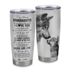 Personalized To My Granddaughter Tumbler From Grandpa Stainless Steel Cup Just Do You Best Laugh Love Live Wolf Granddaughter Birthday Christmas Travel Mug | siriusteestore