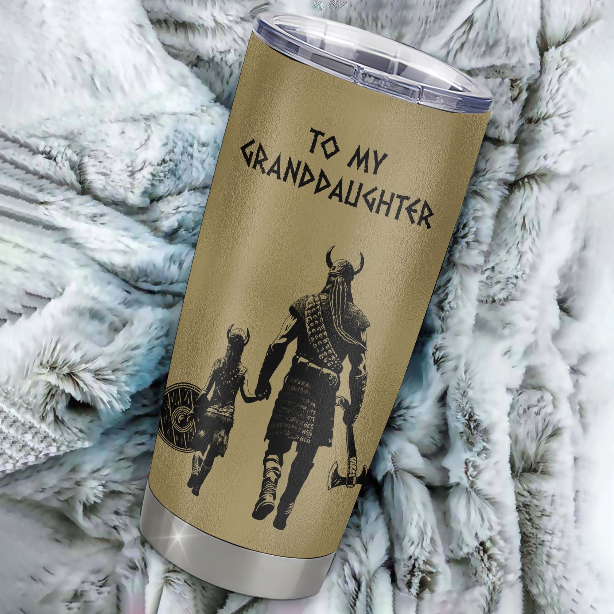 Personalized To My Granddaughter Tumbler From Grandpa Stainless Steel Cup You Will Never Lose Viking Granddaughter Birthday Gifts Graduation Christmas Custom Travel Mug | siriusteestore