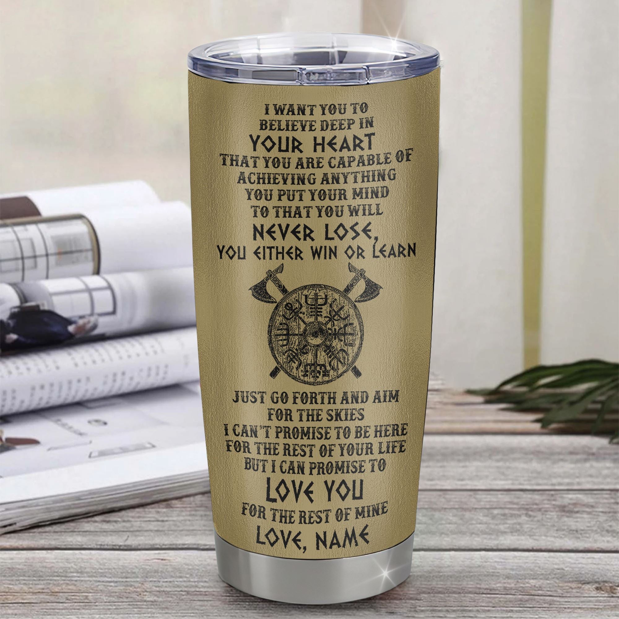 Personalized To My Granddaughter Tumbler From Grandpa Stainless Steel Cup You Will Never Lose Viking Granddaughter Birthday Gifts Graduation Christmas Custom Travel Mug | siriusteestore