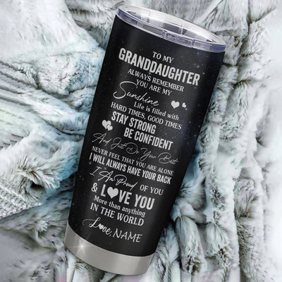 Personalized To My Granddaughter Wolf Tumbler From Grandma Grandpa Nana Stainless Steel Cup Always Remember Granddaughter Birthday Christmas Travel Mug | siriusteestore