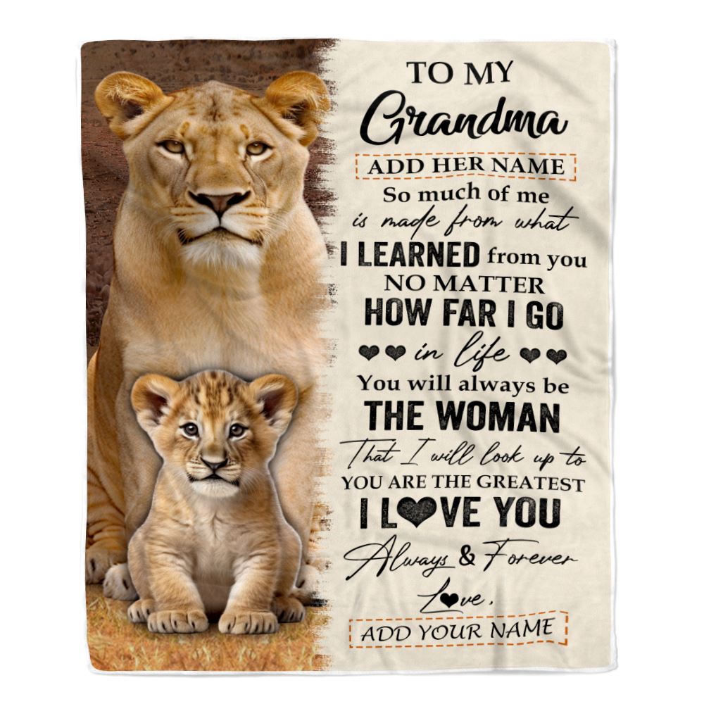 Personalized To My Grandma Blanket From Granddaughter You Are The Greatest Lion Grandpa Birthday Gifts Mothers Day Christmas Customized Fleece Blanket | siriusteestore
