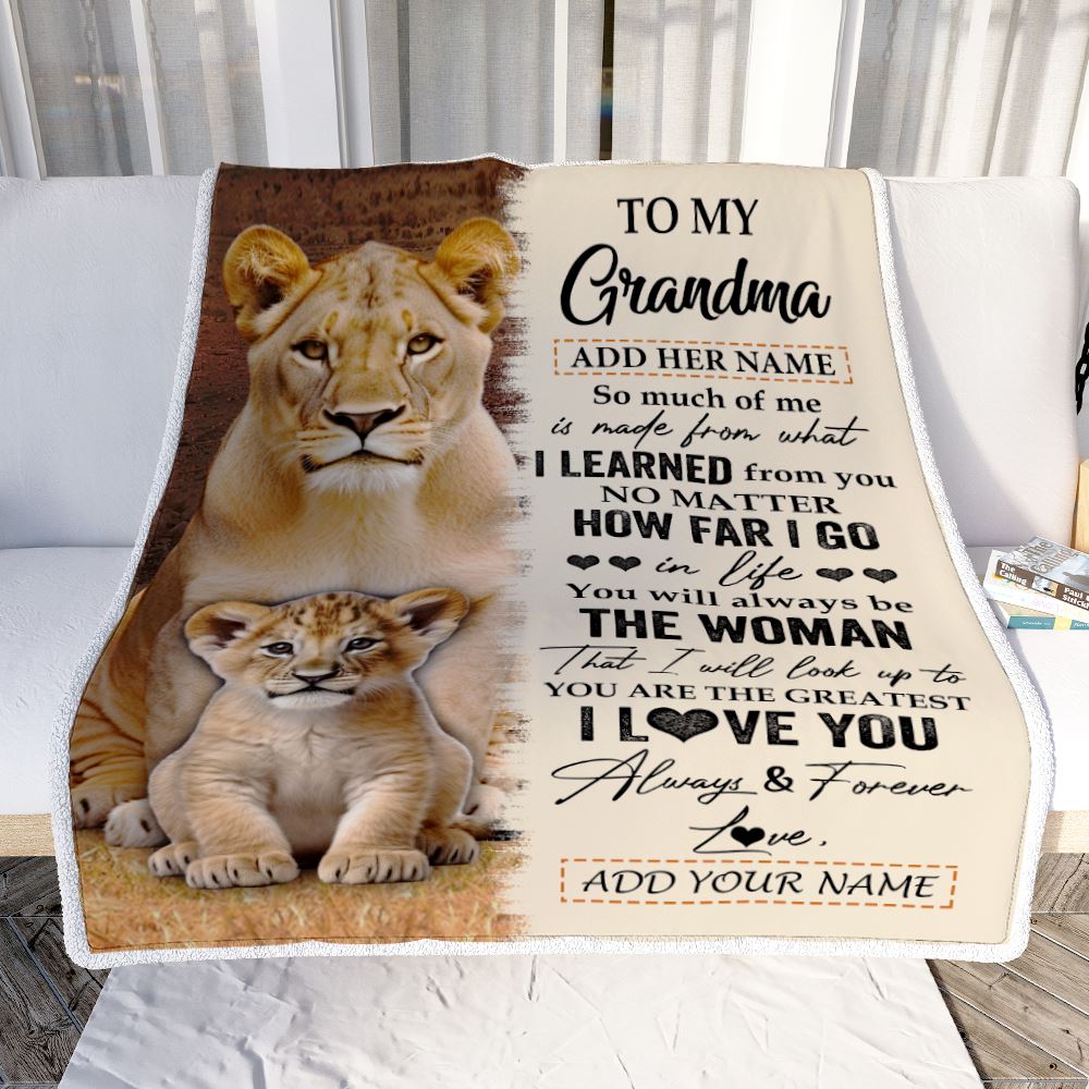Personalized To My Grandma Blanket From Granddaughter You Are The Greatest Lion Grandpa Birthday Gifts Mothers Day Christmas Customized Fleece Blanket | siriusteestore