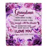 Personalized To My Grandma Gifts Blanket From Granddaughter Purple Floral Birthday Gifts For Grandma Mothers Day Thanksgiving Christmas Custom Fleece Blanket | siriusteestore