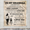 Personalized To My Grandma Gifts Blanket From Granddaughter Thank You My Hero Grandma Birthday Gift Mothers Day Thanksgiving Christmas Custom Fleece Blanket | siriusteestore