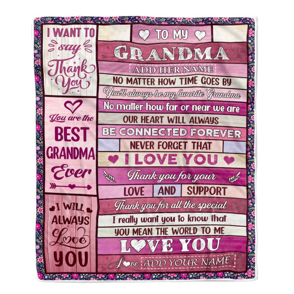 Personalized To My Grandma Gifts Blanket From Granddaughter Wood My Favorite Grandma Birthday Gifts Mothers Day Christmas Customized Fleece Blanket | siriusteestore
