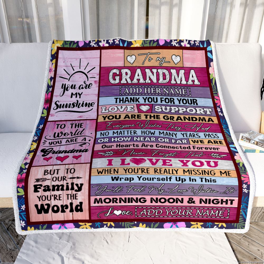 Personalized To My Grandma Gifts Blanket From Granddaughter Wood You Are The Grandma Birthday Gifts Mothers Day Christmas Customized Fleece Blanket | siriusteestore