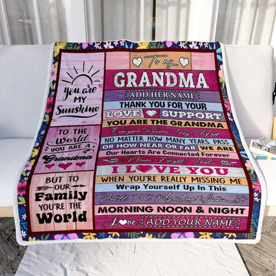 Personalized To My Grandma Gifts Blanket From Granddaughter Wood You Are The Grandma Birthday Gifts Mothers Day Christmas Customized Fleece Blanket | siriusteestore