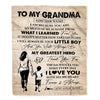 Personalized To My Grandma Gifts Blanket From Grandson Thank You My Hero Grandma Birthday Gift Mothers Day Thanksgiving Christmas Custom Fleece Throw Blanket | siriusteestore