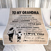 Personalized To My Grandma Gifts Blanket From Grandson Thank You My Hero Grandma Birthday Gift Mothers Day Thanksgiving Christmas Custom Fleece Throw Blanket | siriusteestore