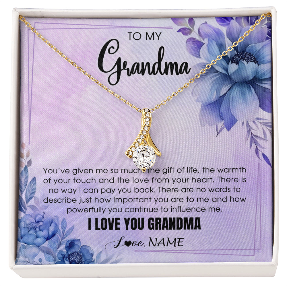 Alluring Beauty Necklace 18K Yellow Gold Finish | 1 | Personalized To My Grandma Necklace From Granddaughter Grandson I Love You Birthday Gifts Mothers Day Christmas Jewelry Customized Gift Box Message Card | siriusteestore