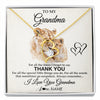 Forever Love Necklace 18K Yellow Gold Finish | 1 | Personalized To My Grandma Necklace From Granddaughter Thank You Lion Grandma Gift For Mothers Day Birthday Gift Christmas For Grandma Gift Box Message Card | siriusteestore