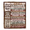 Personalized To My Grandpa Blanket Fathers Day Grandpa Gifts From Grandkids Wood Always Remember I Love You Birthday Gifts Christmas Customized Fleece Blanket | siriusteestore