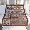 Personalized To My Grandpa Blanket Fathers Day Grandpa Gifts From Grandkids Wood Always Remember I Love You Birthday Gifts Christmas Customized Fleece Blanket | siriusteestore