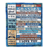 Personalized To My Grandpa Blanket From Grandchildren Grandkids Wood Best Gifts For Great Grandpa Birthday Fathers Day Christmas Customized Fleece Blanket | siriusteestore