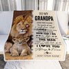 Personalized To My Grandpa Blanket From Granddaughter You Are The Greatest Lion Grandpa Birthday Gifts Fathers Day Christmas Customized Fleece Blanket | siriusteestore