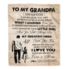 Personalized To My Grandpa Gifts Blanket From Granddaughter Thank You My Hero Grandpa Birthday Gift Fathers Day Thanksgiving Christmas Custom Fleece Blanket | siriusteestore