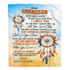 Personalized To My Grandson Blanket Dream Catcher I Love You Forever From Grandma Grandpa Grandson Birthday Gifts Christmas Graduation Custom Fleece Blanket | siriusteestore