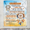 Personalized To My Grandson Blanket Dream Catcher I Love You Forever From Grandma Grandpa Grandson Birthday Gifts Christmas Graduation Custom Fleece Blanket | siriusteestore
