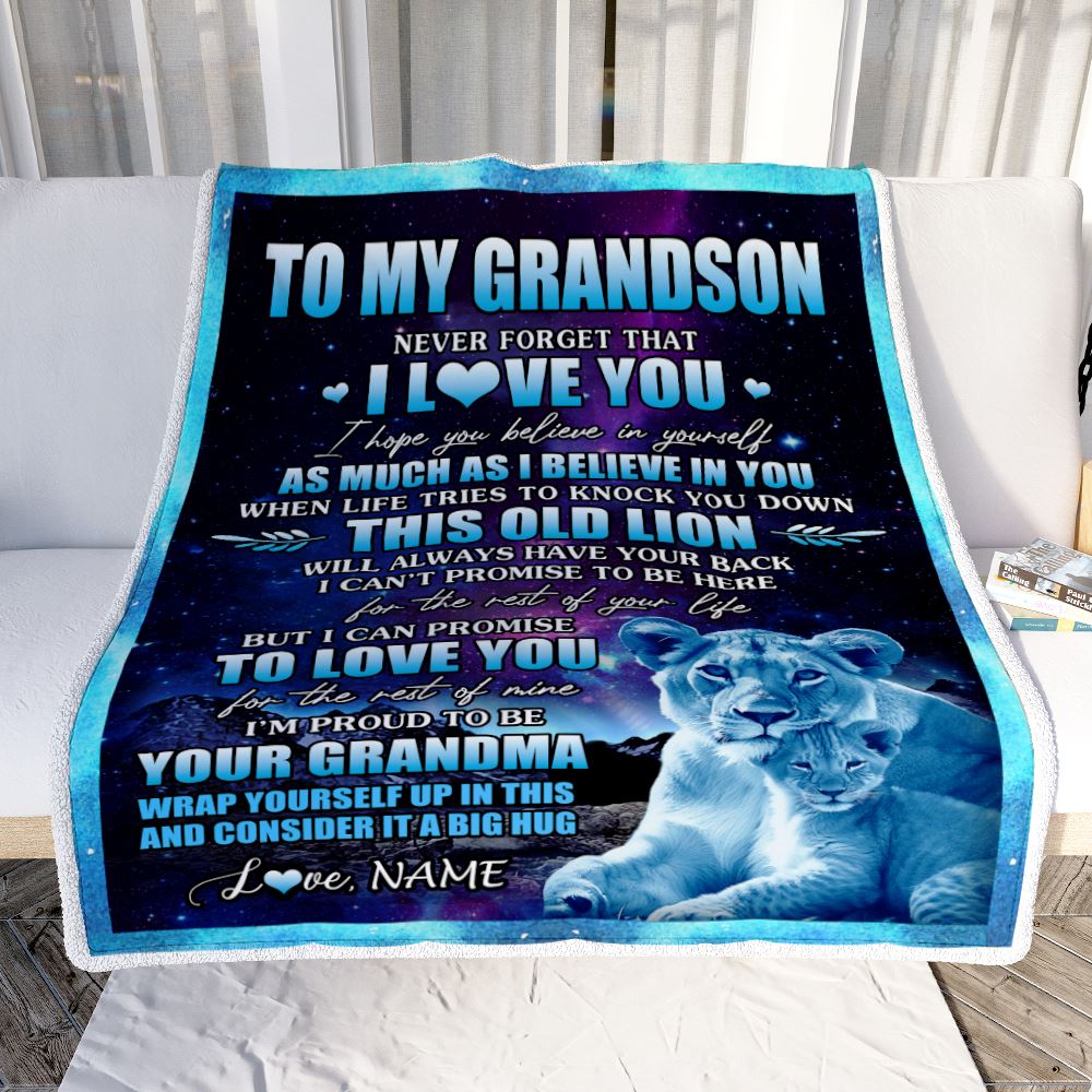 Personalized To My Grandson Blanket From Grandma Gigi Never Forget That I Love You Grandson Birthday Graduation Christmas Bed Quilt Fleece Throw Blanket | siriusteestore