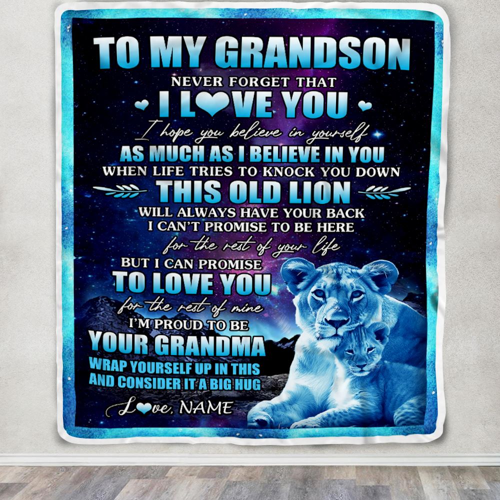 Personalized To My Grandson Blanket From Grandma Gigi Never Forget That I Love You Grandson Birthday Graduation Christmas Bed Quilt Fleece Throw Blanket | siriusteestore