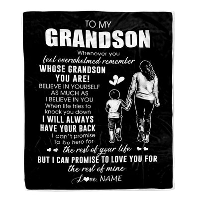 Personalized To My Grandson Blanket From Grandma Gigi Whenever You Feel Overwhelmed Grandson Birthday Graduation Christmas Customized Fleece Throw Blanket | siriusteestore