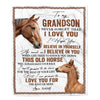 Personalized To My Grandson Blanket From Grandma Papa This Old Horse Love You Grandson Birthday Graduation Christmas Customized Bed Fleece Throw Blanket | siriusteestore