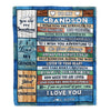 Personalized To My Grandson Blanket From Grandma Pops Wood I Am So Proud Of You I Love You Grandson Birthday Graduation Christmas Customized Fleece Blanket | siriusteestore