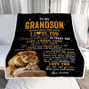 Personalized To My Grandson Blanket From Grandpa Live Laugh Love Lion Grandson Birthday Gifts Positive Graduation Christmas Customized Fleece Throw Blanket | siriusteestore