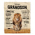 Personalized To My Grandson Blanket From Grandpa Papa Lion Never Forget That I Love You Grandson Birthday Gifts Christmas Customized Fleece Throw Blanket | siriusteestore