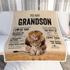 Personalized To My Grandson Blanket From Grandpa Papa Lion Never Forget That I Love You Grandson Birthday Gifts Christmas Customized Fleece Throw Blanket | siriusteestore