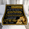 Personalized To My Grandson Blanket From Papa Grandpa Lion My Only Wish For You Grandson Birthday Graduation Christmas Customized Bed Fleece Throw Blanket | siriusteestore