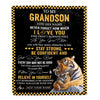 Personalized To My Grandson Blanket Tiger I Love You Forever From Grandma Grandpa Grandson Birthday Gifts Christmas Graduation Customized Fleece Blanket | siriusteestore