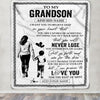 Personalized To My Grandson Blanket You Will Never Lose From Grandma Gigi Grandson Birthday Gifts Graduation Christmas Customized Fleece Throw Blanket | siriusteestore