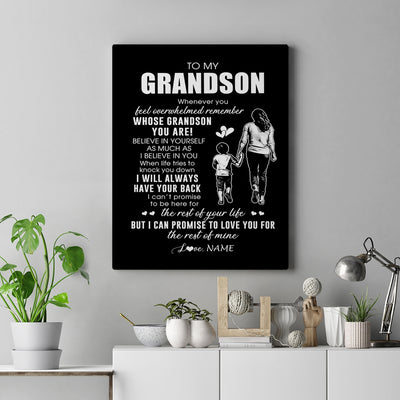 Personalized To My Grandson Canvas From Grandma Gigi Whenever You Feel Overwhelmed Grandson Birthday Gifts Graduation Christmas Custom Wall Art Print Framed Canvas | siriusteestore