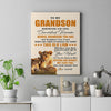 Personalized To My Grandson Canvas From Grandma Granny Whenever You Fell Overwhelmed Lion Grandson Birthday Gifts Christmas Custom Wall Art Print Framed Canvas | siriusteestore