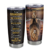 Personalized To My Grandson From Grandpa Grandma Stainless Steel Tumbler Cup I Wish You The Strength Lion Grandson Birthday Graduation Christmas Travel Mug | siriusteestore