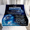 Personalized To My Grandson Gift Blanket From Grandpa Papa Never Feel That You Are Alone Lion Grandson Birthday Christmas Customized Fleece Throw Blanket | siriusteestore